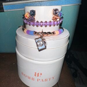 Bomb Party Purple and Pink Charm Bracelet